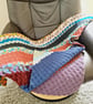 Multicoloured Aran Lap Blanket, Crochet Knee Warmer Throw - Image 4