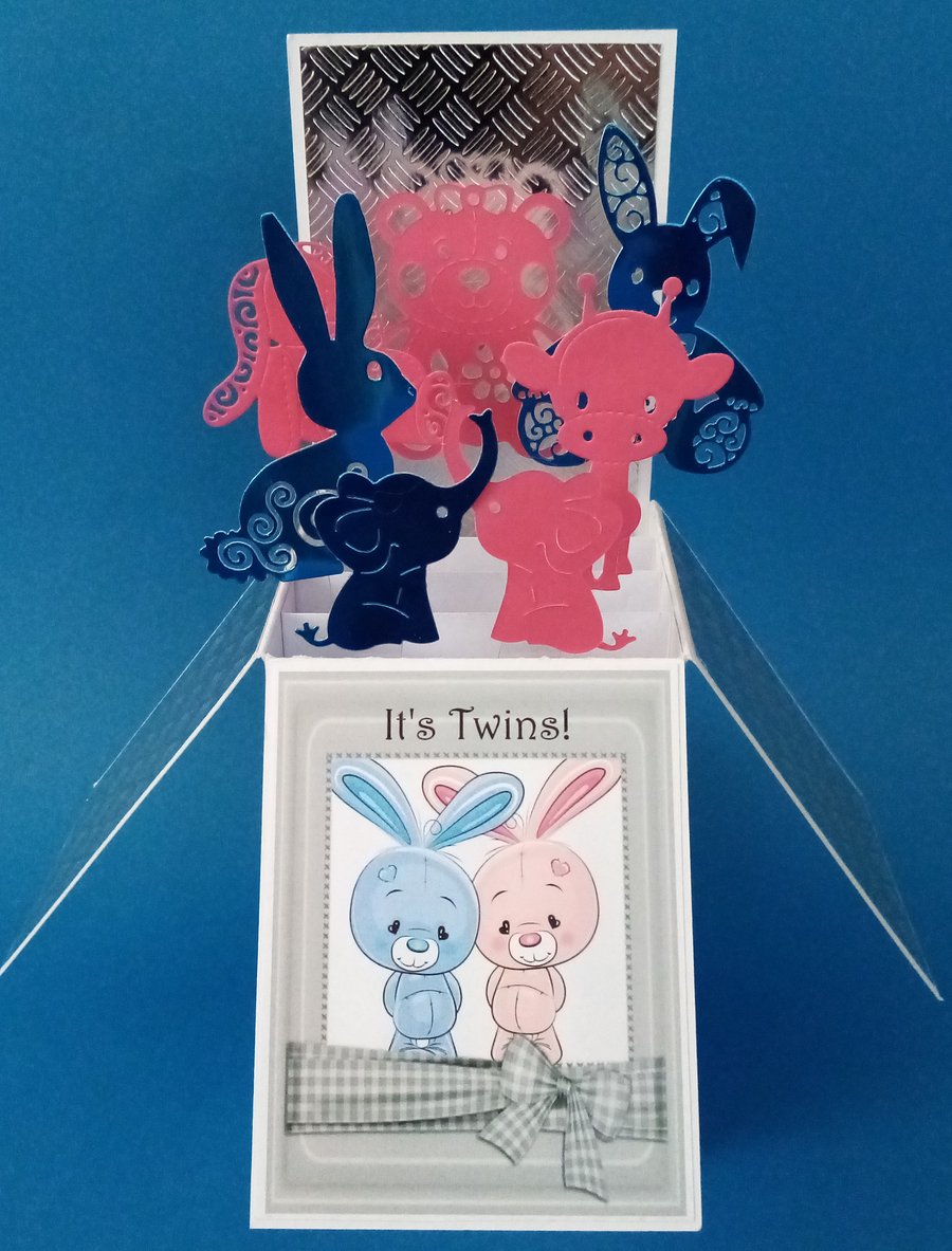 Twin Baby Boy and Girl's Card