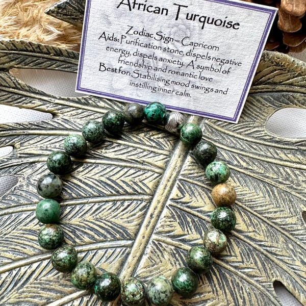 African Turquoise - Elasticated Bracelet 