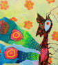 Abstract Butterfly Painting Surreal Insect Entomological Artwork 10 x 12" Canvas - Image 7