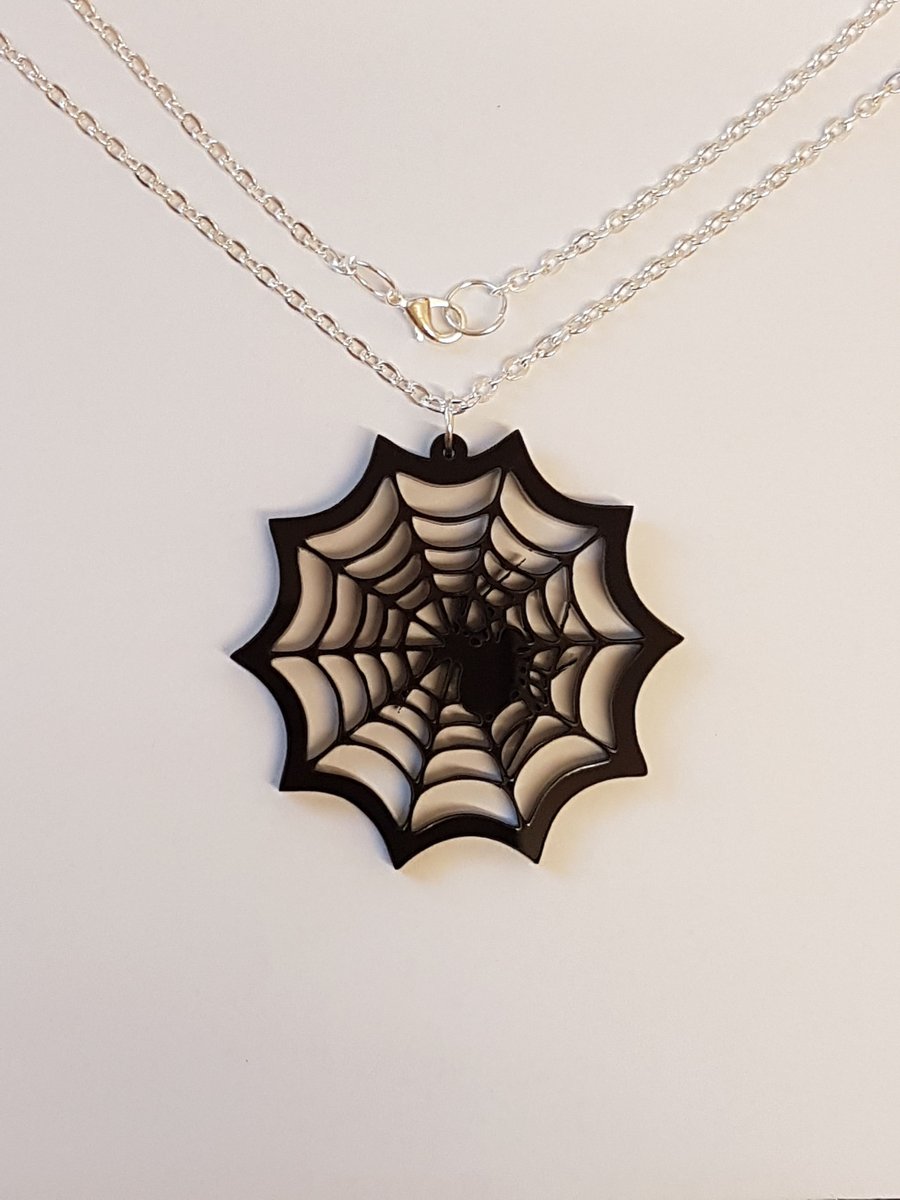 Spider in Web Necklace - Acrylic