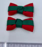School Itty Bitty Hunter Green and Red on Clips (pair) - Image 2