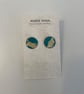Stud earrings in teal and gold - Image 4