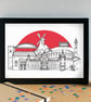 Sunderland AFC Stadium of Light Skyline Art Print - Image 1