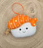Cute Sushi Felt Ornament. Handmade Hanging Decoration - Salmon Nigiri Sushi Cha - Image 2