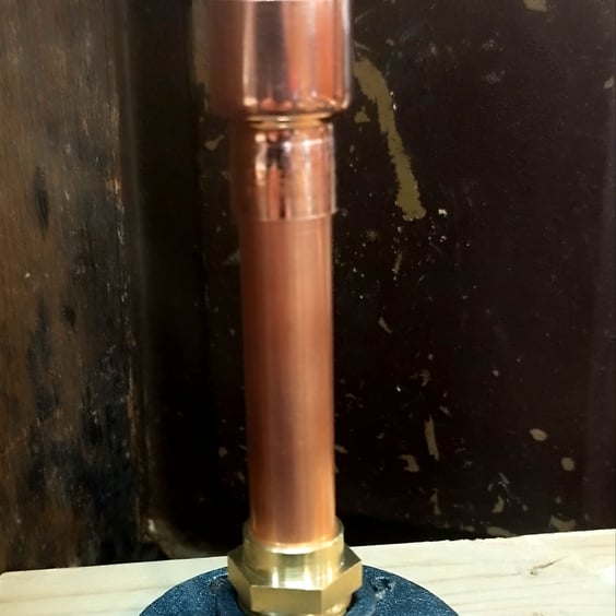 Copper pipe single candle holder - Handmade  - FREE POSTAGE 