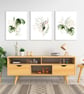 Watercolour palm leaf wall prints, Monstera lea wall decor, leaf wall art prints - Image 3