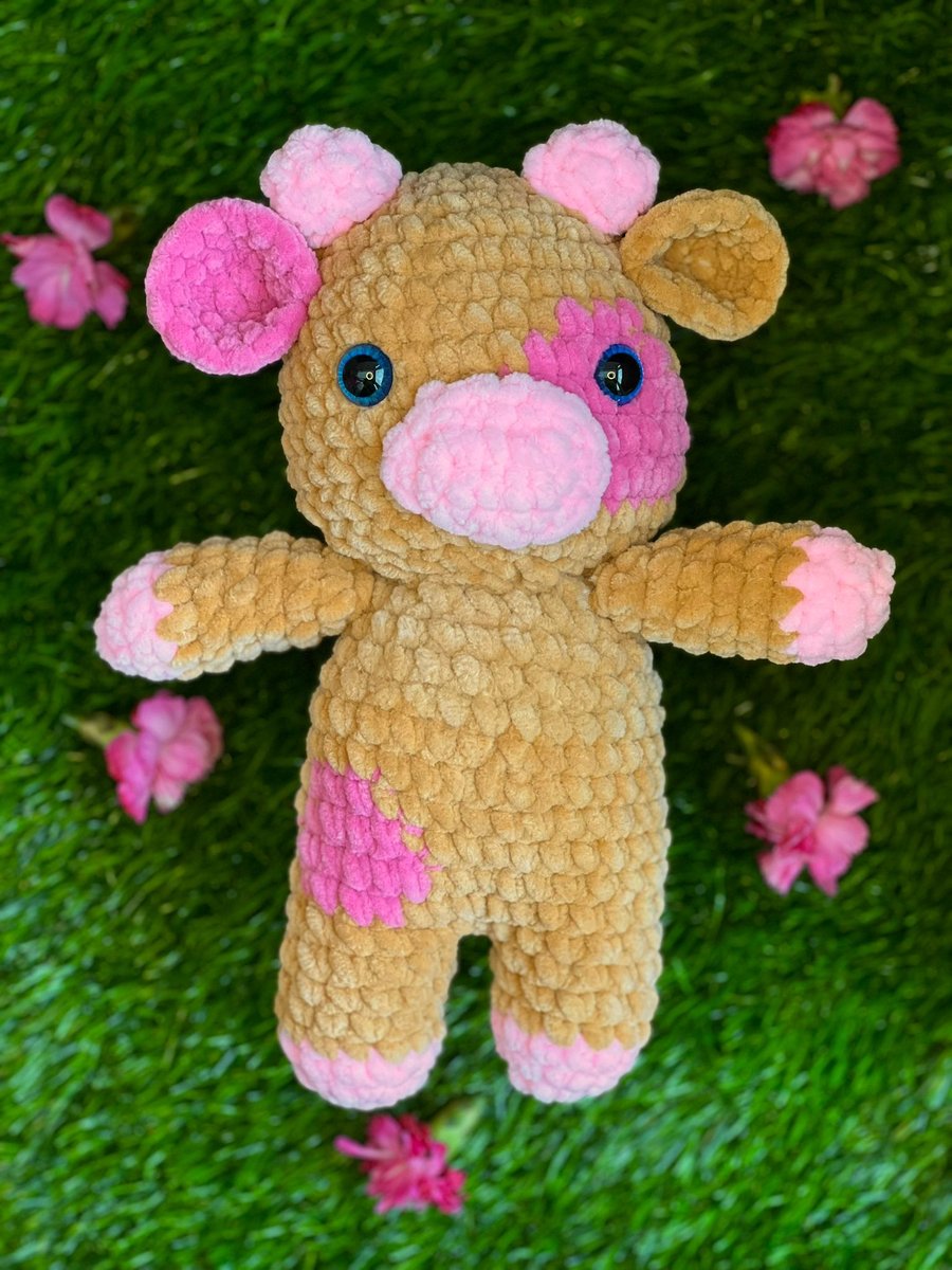 Soft Plushie Crochet Amigurumi Cow Toy