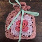 Crochet Flower Pouch