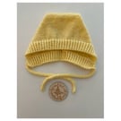 Made To Order Handknitted Ivory Baby Bonnet 6 sizes. Any colour.