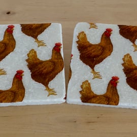 Marble 'Chicken' Coasters