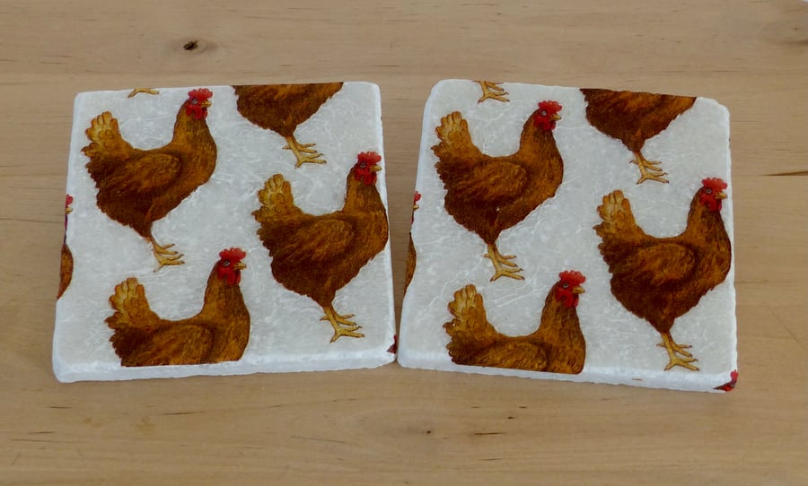Marble 'Chicken' Coasters