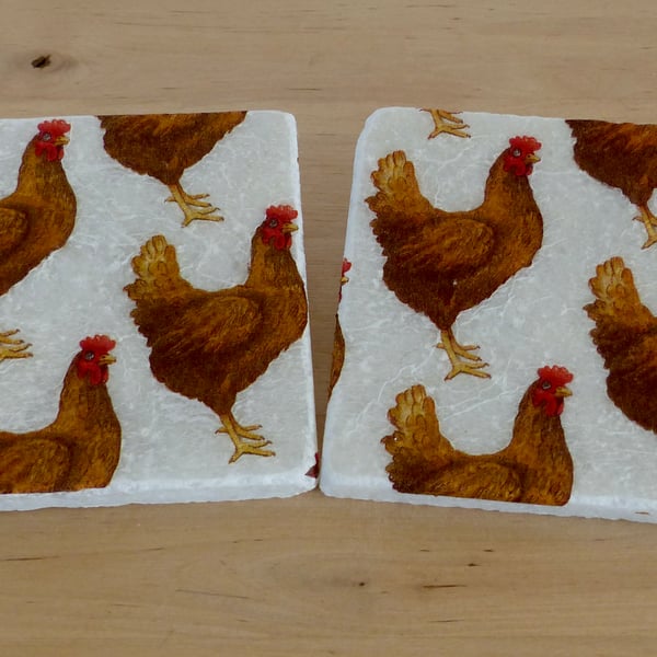 Marble 'Chicken' Coasters