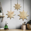 Set of 3 Handmade Wood Stars, Small-Medium-Large Natural Pine, Scandi Style