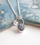Silver botanical necklace with labradorite, gemstone necklace - Image 1