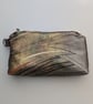 Zip Pouch - Golden Abstract Design from Japanese Obi