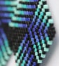 Diamond Shaped Beaded Earrings with Blue, Black and Turquoise Design - Image 5