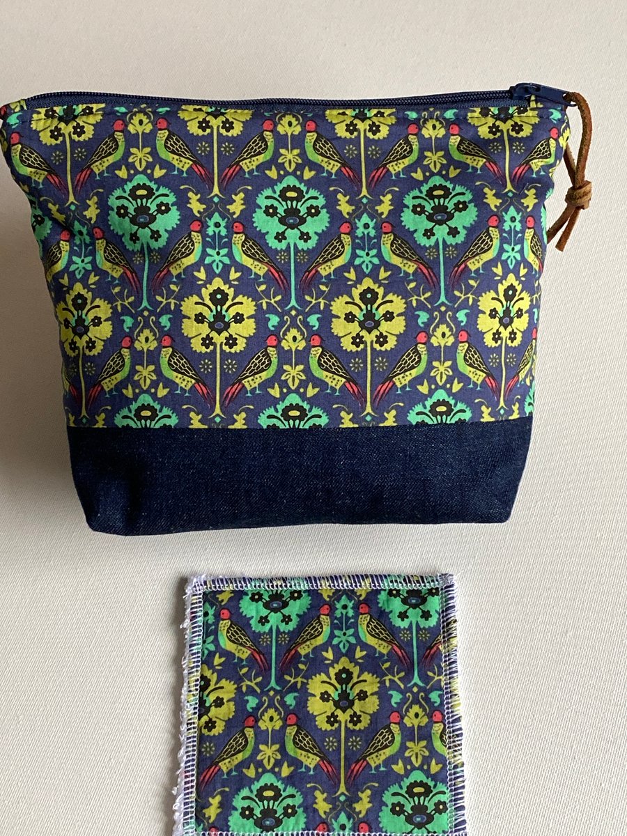  Liberty and Denim Toiletry Bag With Free Face Pad 