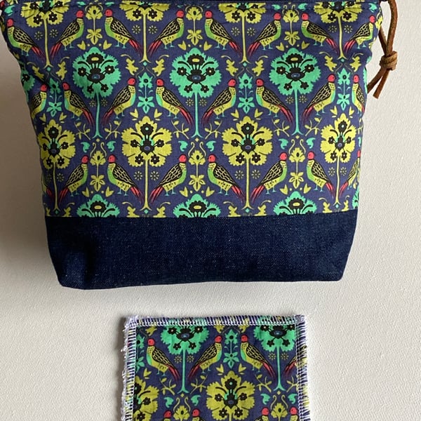  Liberty and Denim Toiletry Bag With Free Face Pad 