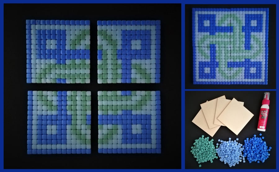 Mosaic Coaster kit (4 become 1) - the perfect craft project or that special gift