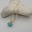 Gold and Apatite Pendant