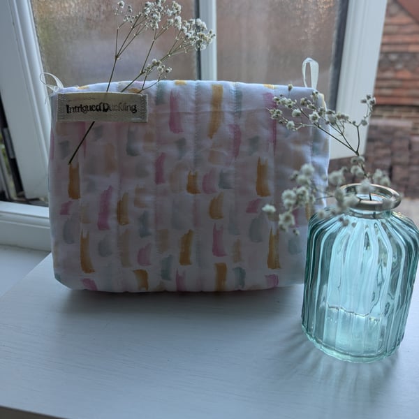 Pastel Watercolor Zipper Pouch - Medium 