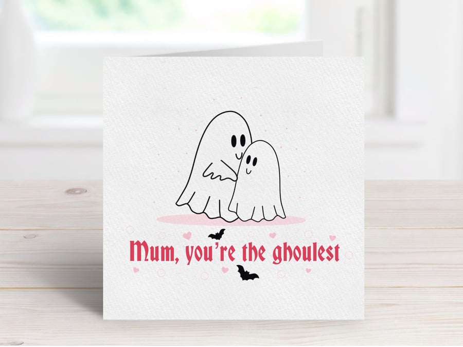 Spooky Cute Mother's Day Card, Cute Ghost Card For Mum.