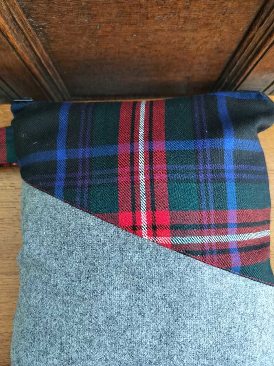 Scottish wool tweed and tartan wash Bag