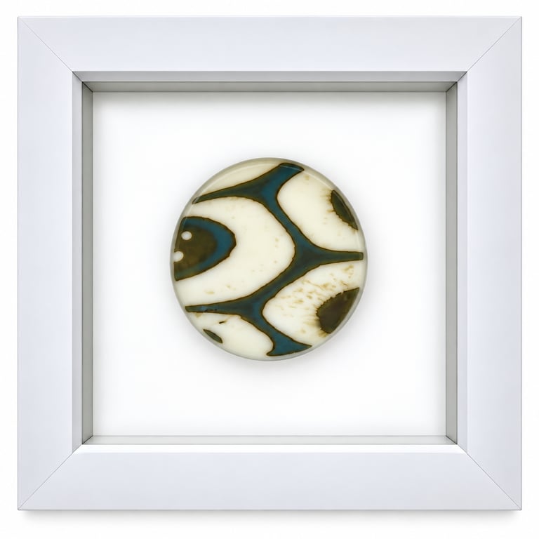 Framed fused glass rondel - B