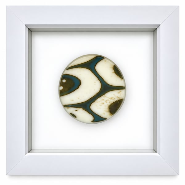 Framed fused glass rondel - B