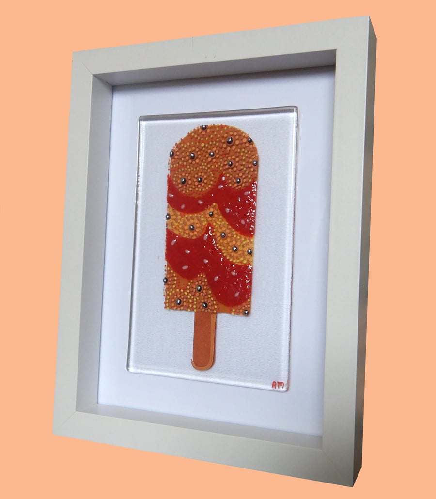 HANDMADE FUSED GLASS  'LOLLI-POP' PICTURE