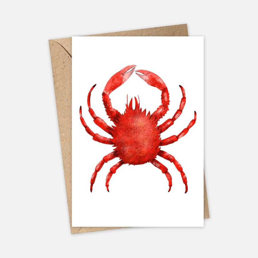 Cornish King Crab Greeting Card, Cornwall Greeting Card