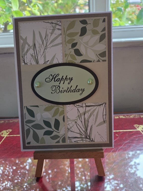 Leaf themed Happy Birthday card