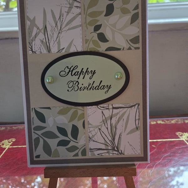 Leaf themed Happy Birthday card
