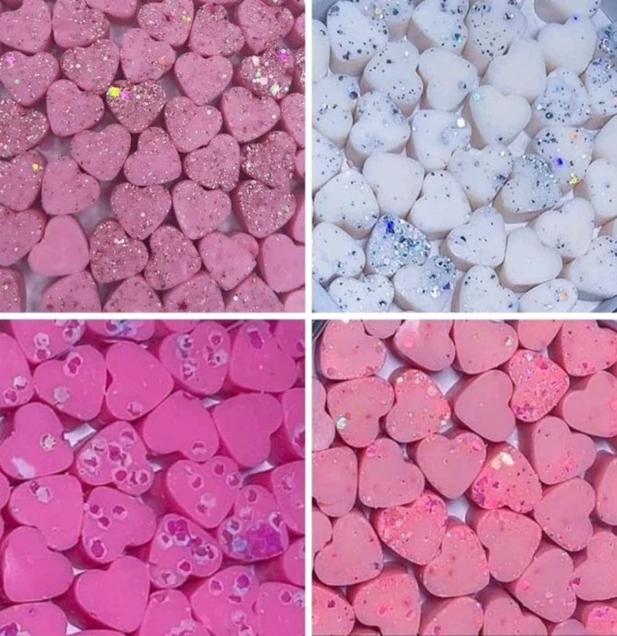 Mini Heart Wax Melt Gift Set  Handmade Soy Wax  Scented Hearts in Gift Box 