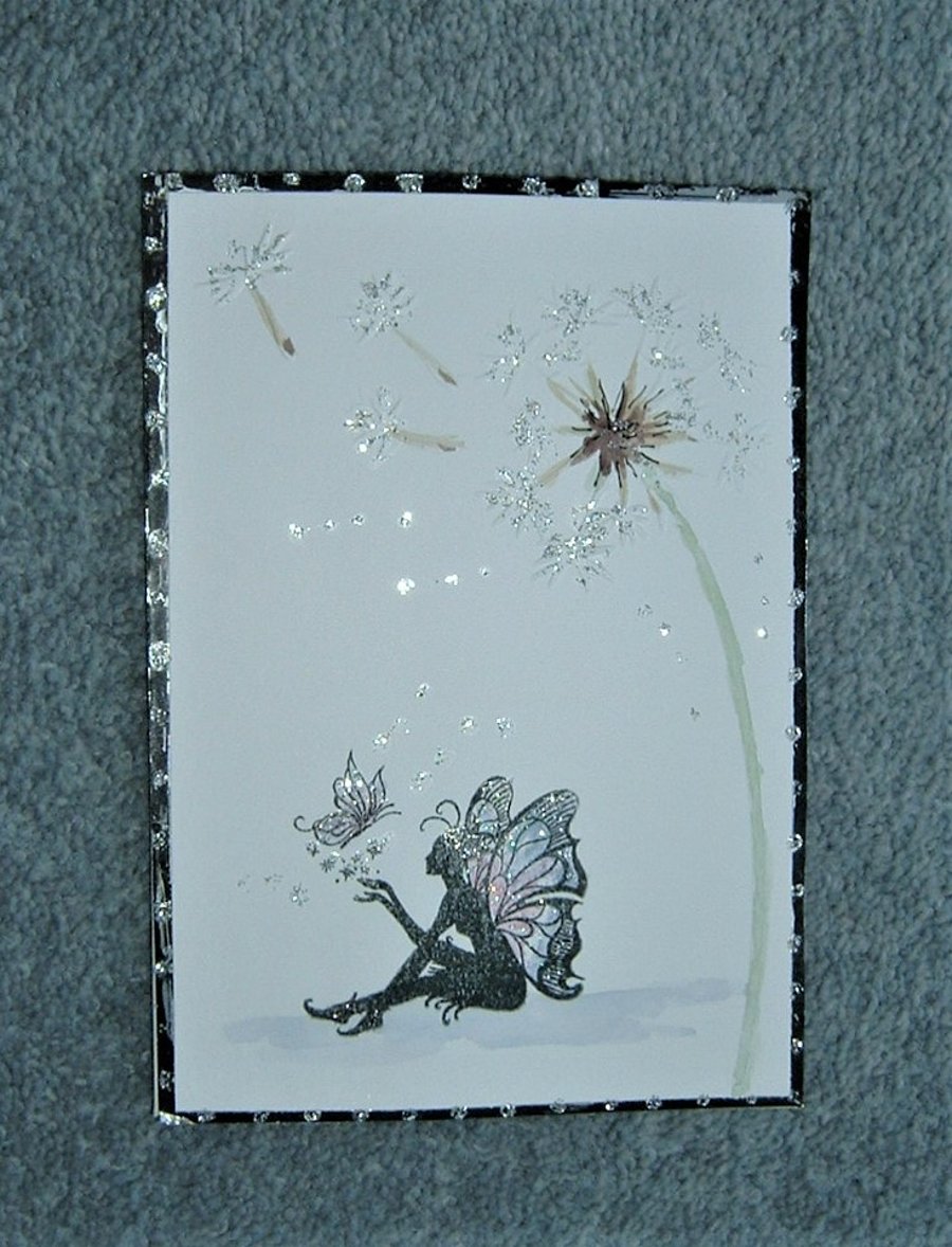 hand crafted fairy greetings card ( ref f 430)