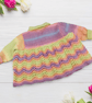 Baby Girl Cardigan 0-3 Months, Rainbow Hand Knitted Matinee Coat - Image 6