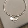 Sterling Silver Bee with Heart Charm Slider Bracelet, Personalised Jewellery