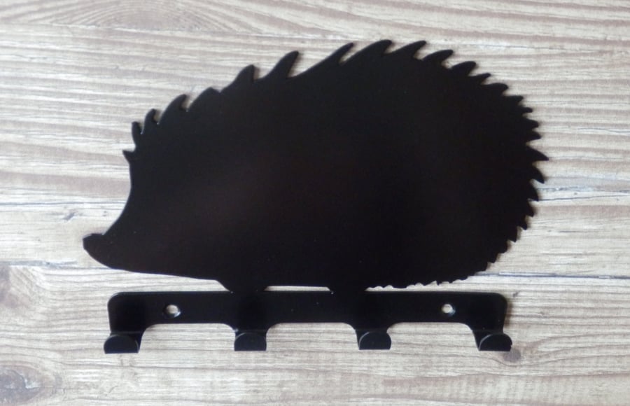 Hedgehog Silhouette Key Hook Rack - metal wall art