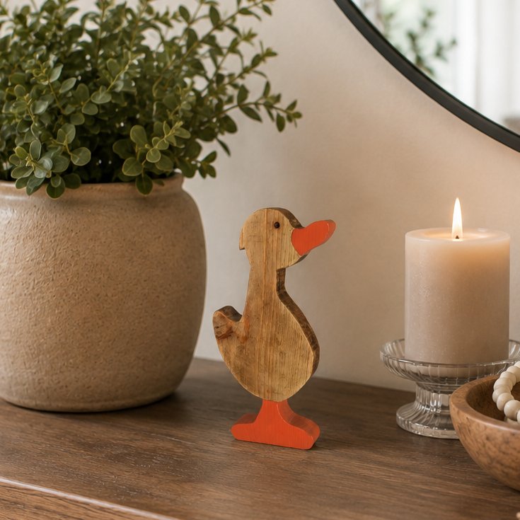 Shelly the Duck - Handmade Wooden Duck Ornament - Whimsical Delights Collection