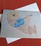 Greeting card - Otter playing a ukulele - Image 1