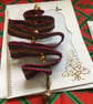 Set of two handwoven Christmas decorations and traditional Christmas Cards - Image 2