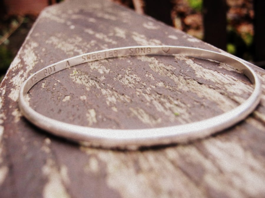 Personalised Silver Bangle - Slinky