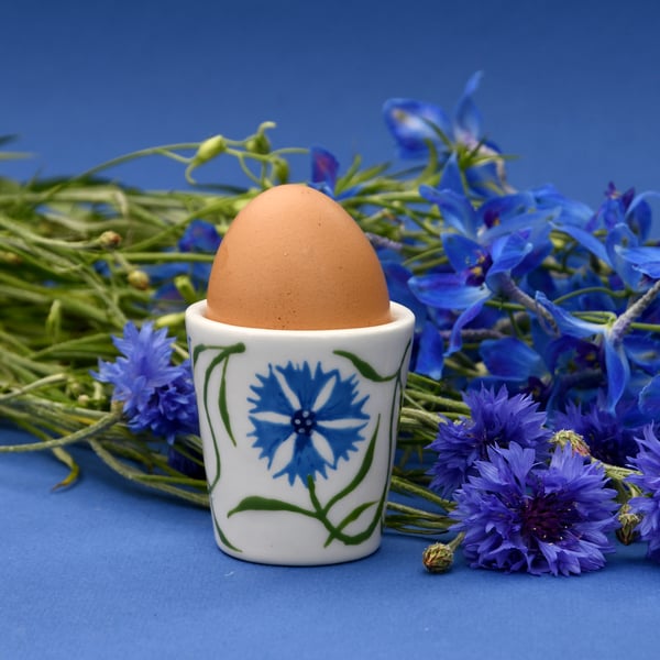 Cornflower Egg Cup - Hand Painted