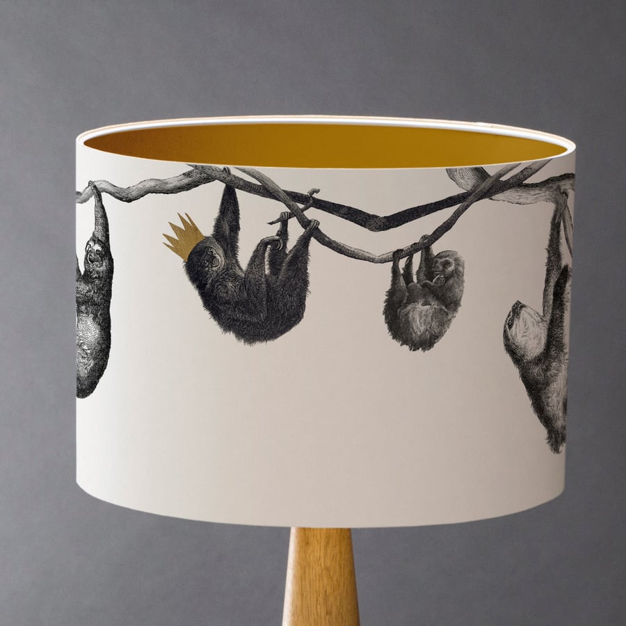 Sloths Hand Gilded Lampshade