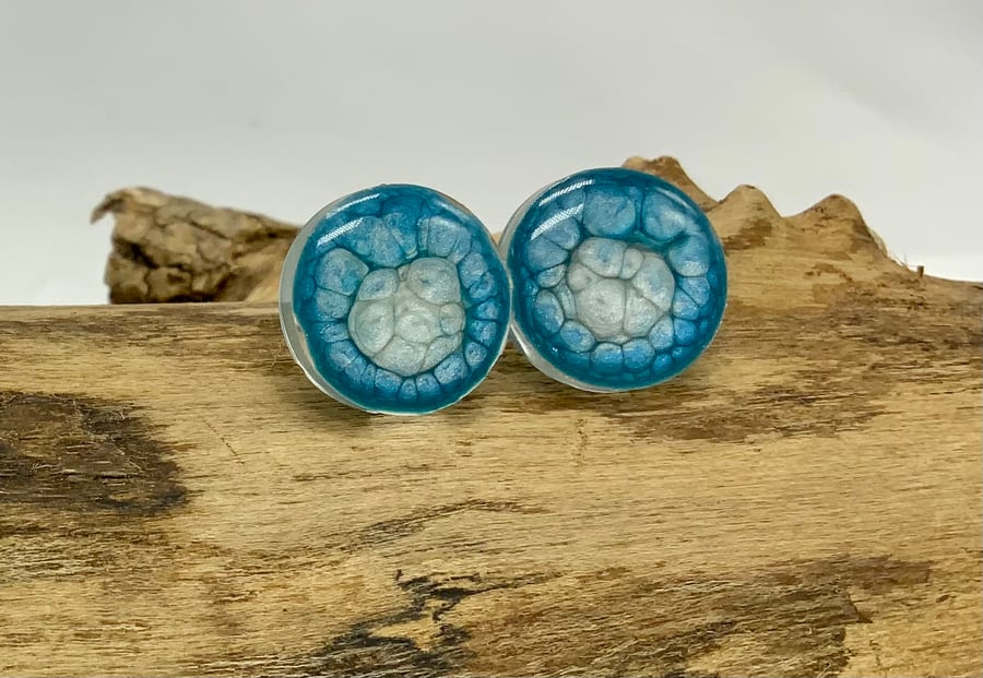  Blue  round bubble 925 fittings 