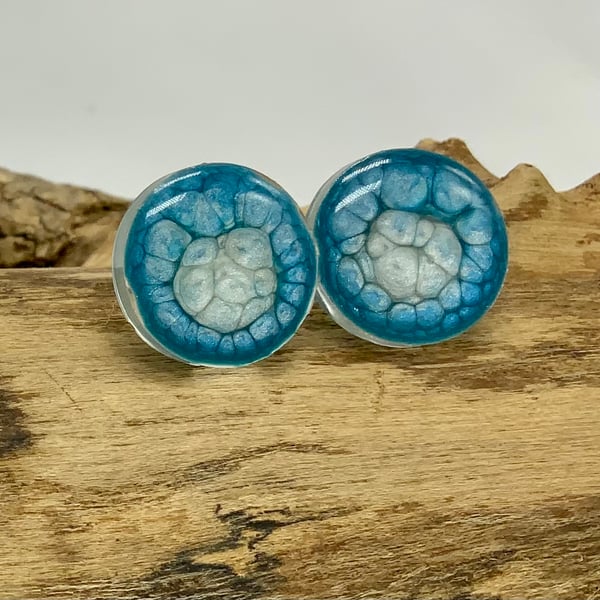  Blue  round bubble 925 fittings 