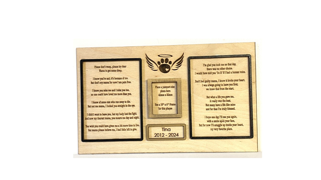 Dont Cry Mama - Pet Memorial plaque