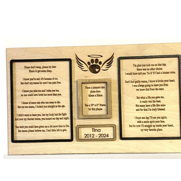 Dont Cry Mama - Pet Memorial plaque