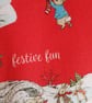 Peter Rabbit fabric Christmas gift bag;  Peter's festive fun  - Image 2
